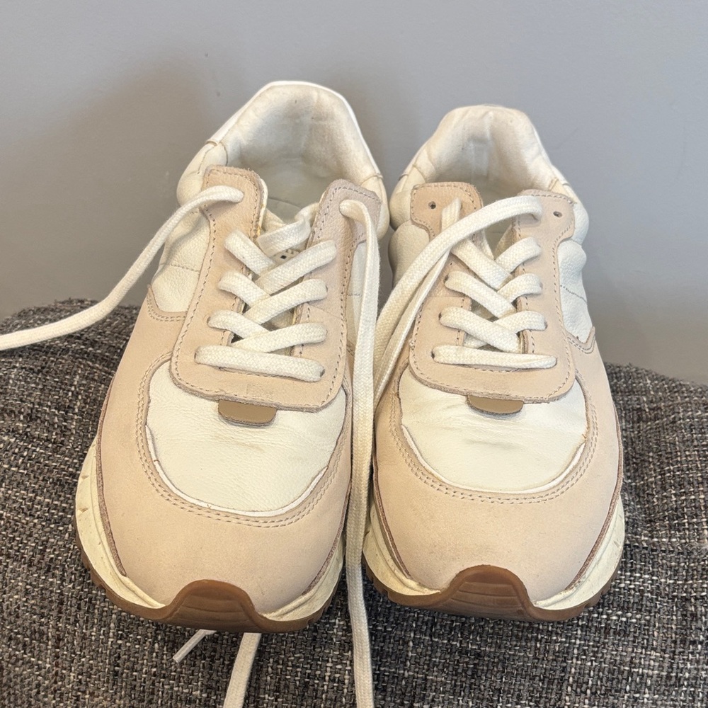 Madewell Cream and Tan Sneakers